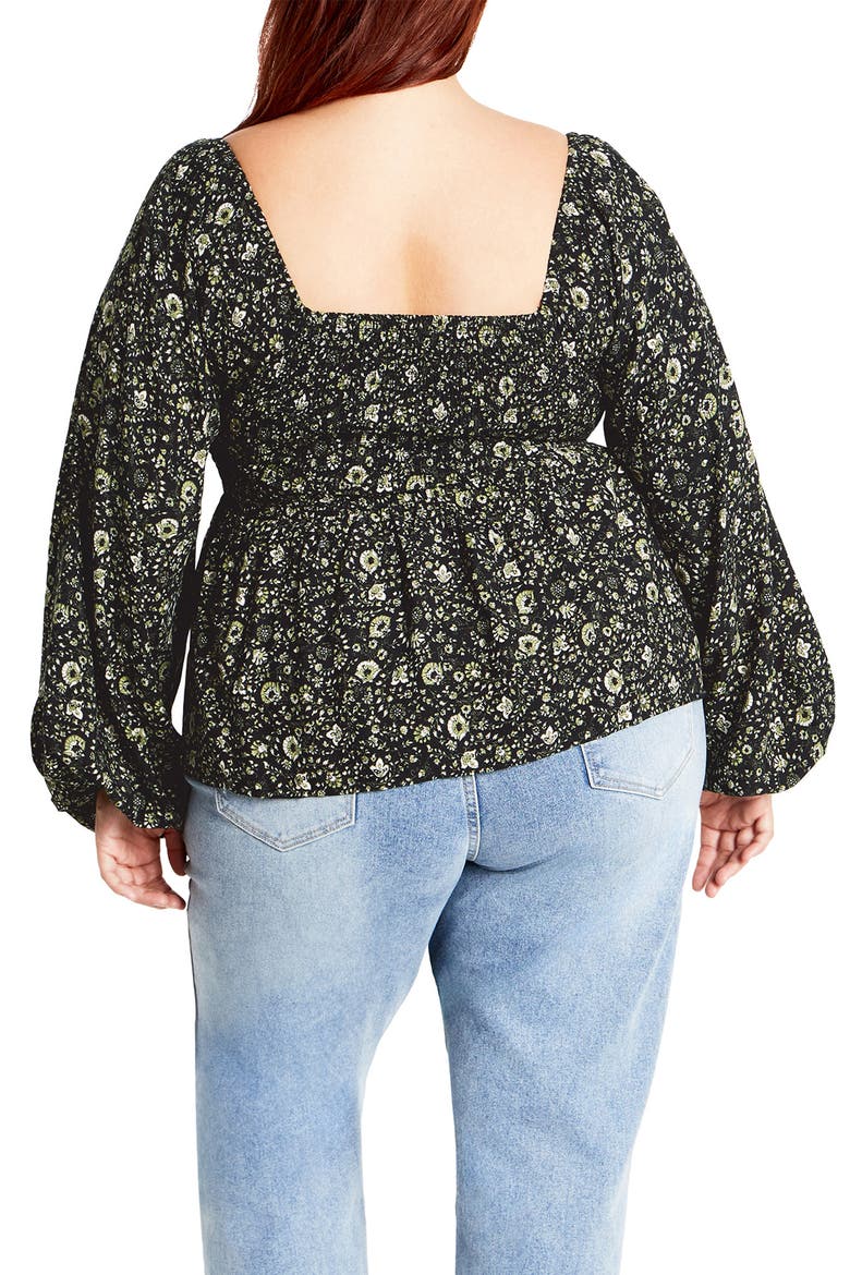 Dahlia Peasant Top, Alternate, color, OLIVE DITSY