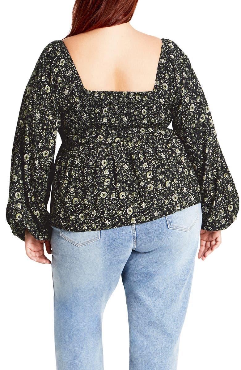 City Chic Dahlia Peasant Top, Alternate, color, 