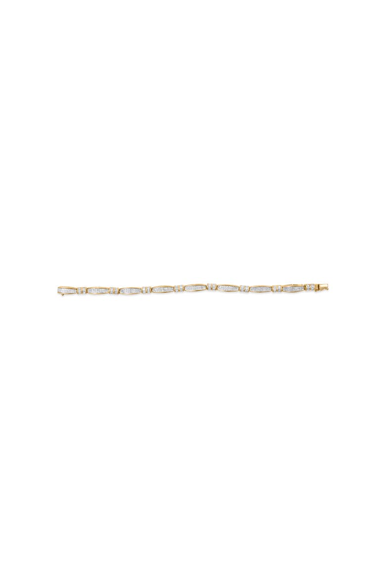 14K Yellow Gold Princess and Baguette Cut Diamond Beaded Bracelet, Alternate, color, Yellow