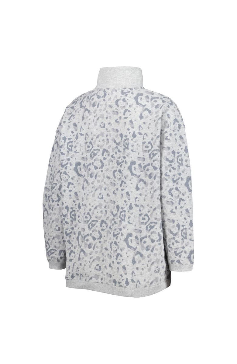 GAMEDAY COUTURE Women's Gameday Couture Heather Gray Iowa Hawkeyes Leopard Quarter-Zip Sweatshirt, Alternate, color, Heather Gray