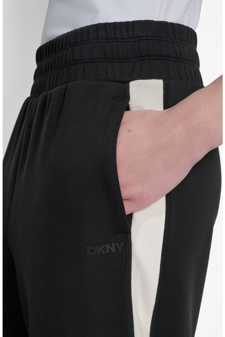 High Waist Modified Wide Leg Track Pants, Alternate, color, BLACK/ EGGNOG