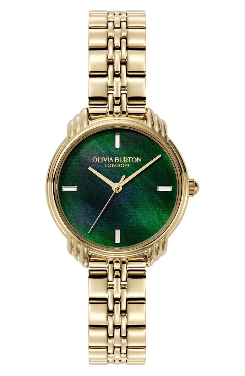 Olivia Burton Art Deco 2.0 Bracelet Watch, 30mm, Main, color, Green