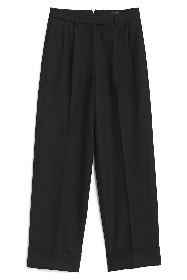 Marianne Virgin Wool Straight Leg Pants, Alternate, color, BLACK
