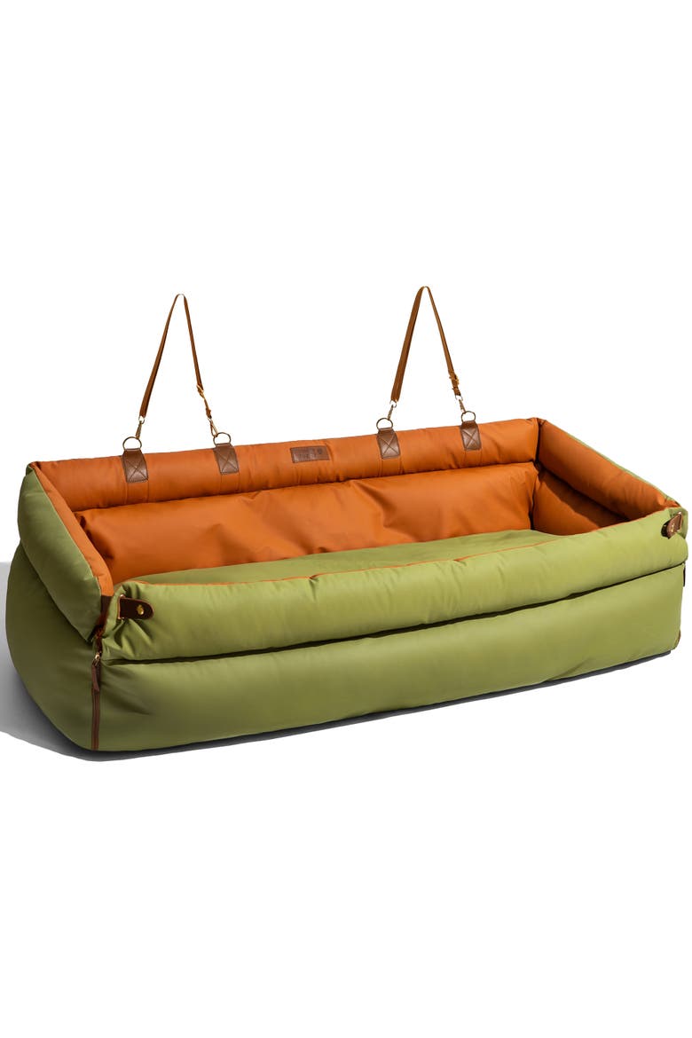 Voyager Dog Car Booster Bed, Main, color, Orange Green