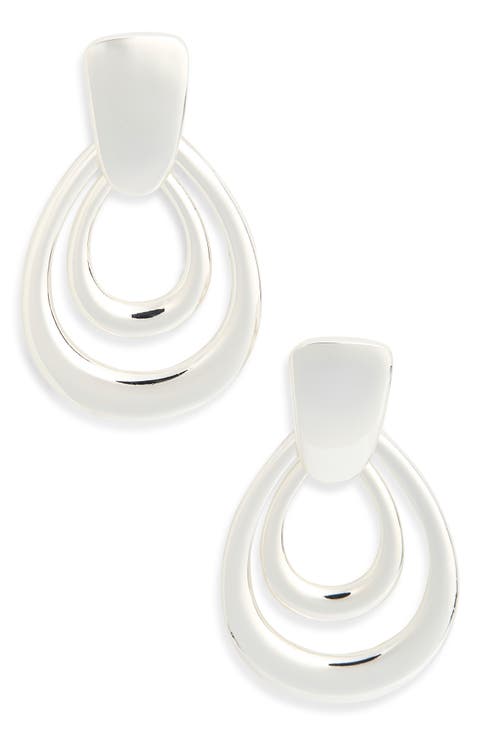 Orbital Teardrop Doorknocker Drop Earrings