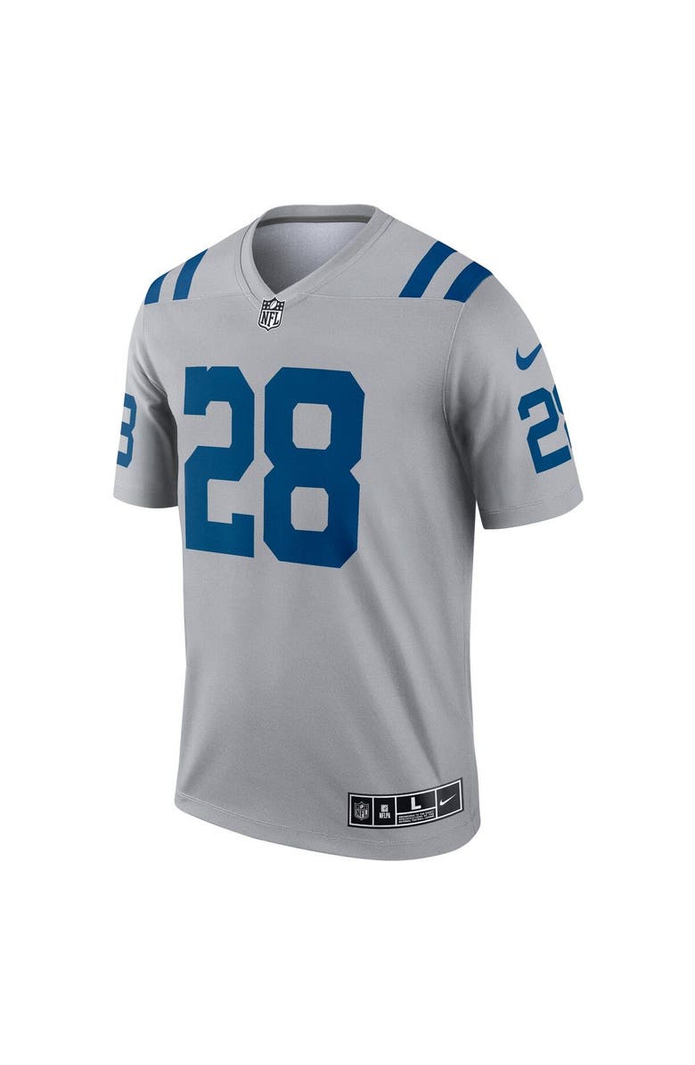 Nike Men's Nike Jonathan Taylor Gray Indianapolis Colts Inverted Legend Jersey, Alternate, color, 