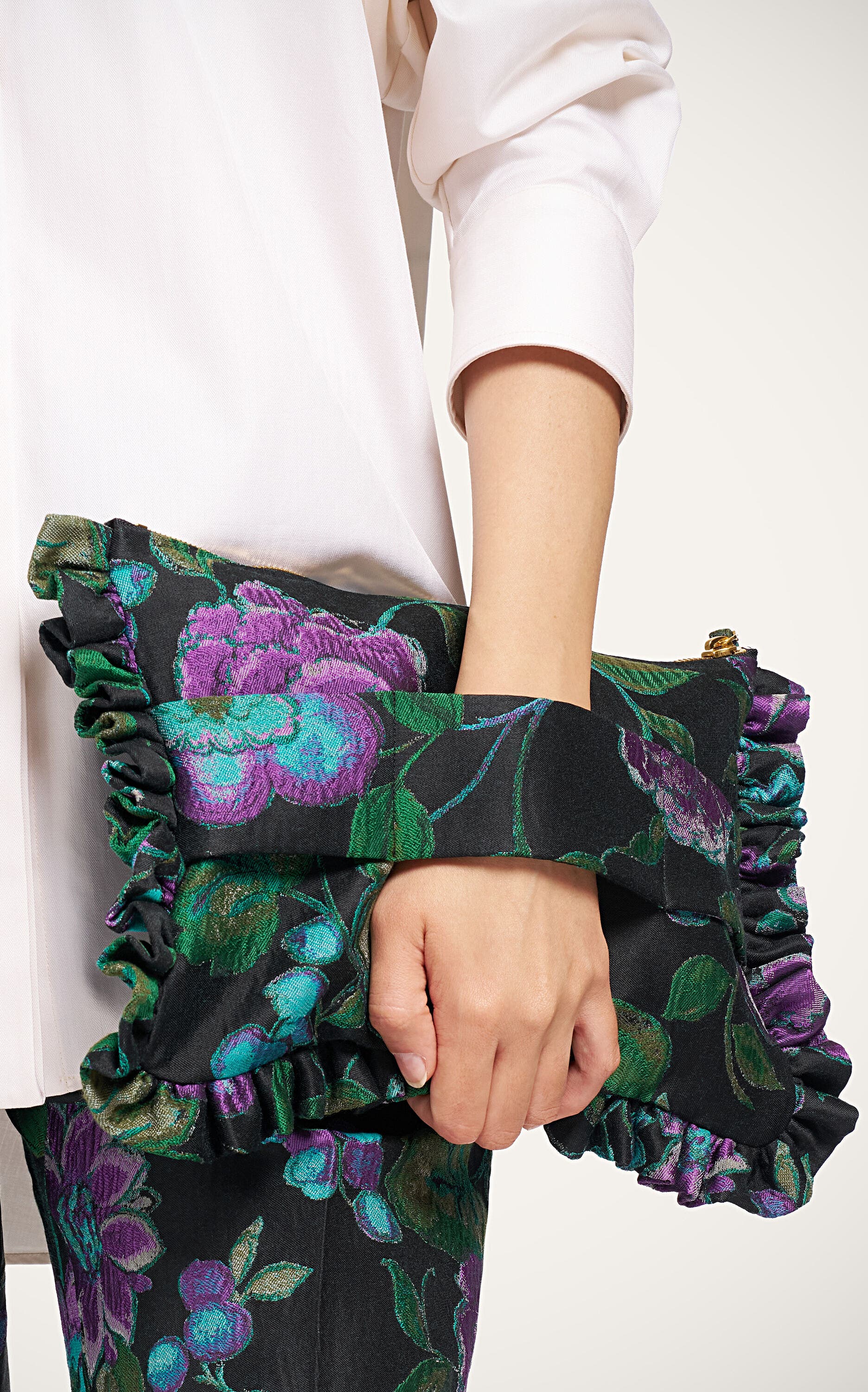 Hand Pochette, Alternate, color, Botanical Black