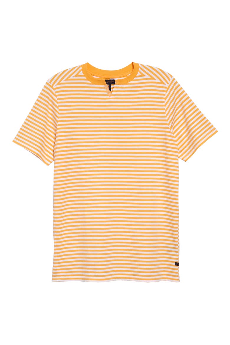 Slim Fit Stripe Razor V-Notch T-Shirt, Alternate, color, BLAZING ORANGE