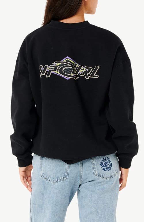 Rip Curl Neon Diamond Heritage Sweatshirt In Black