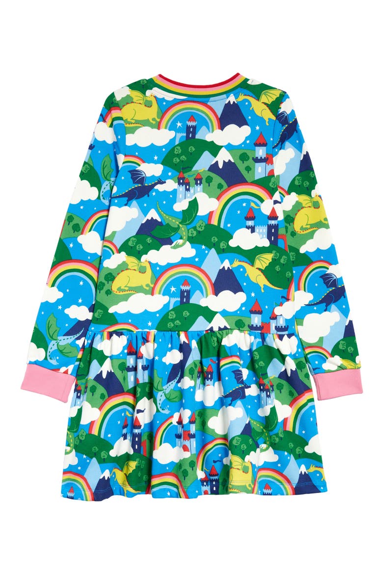 Kids' Print Sweatshirt Dress, Alternate, color, MULTI DRAGON SKY