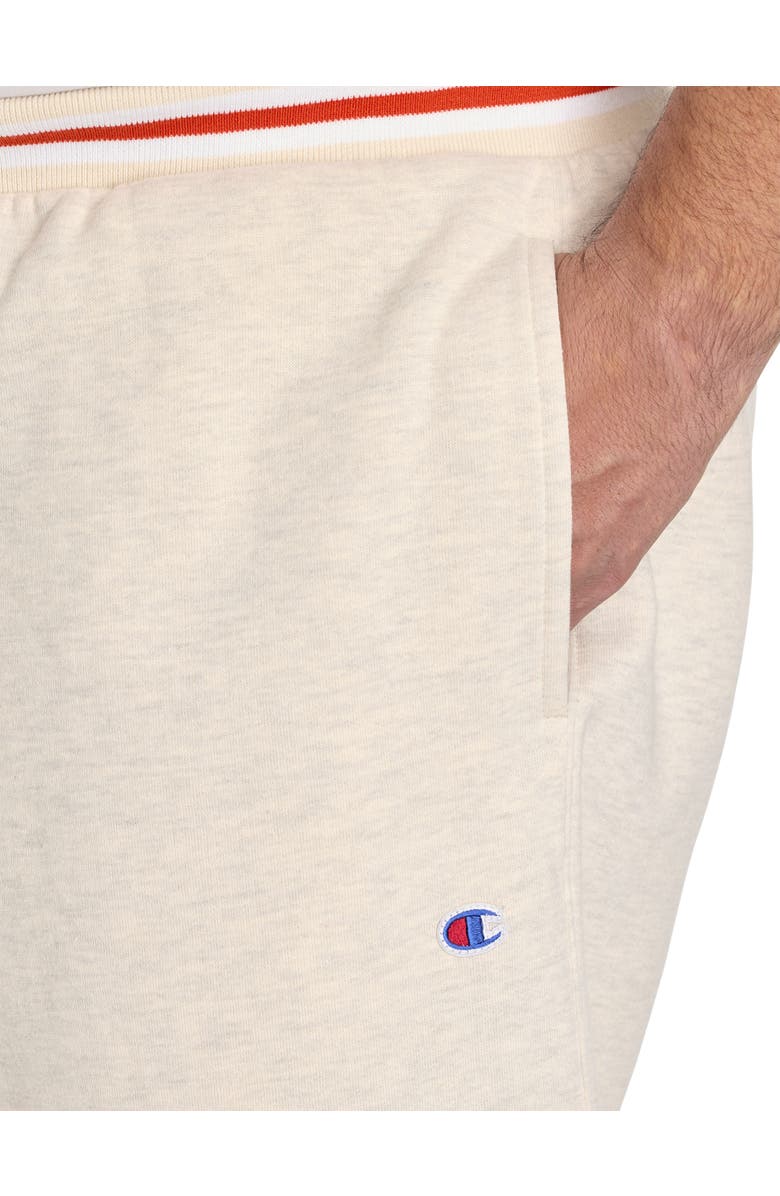 Champion Big & Tall Contrast-Ribbed Fleece Shorts, Alternate, color, Beige Orange