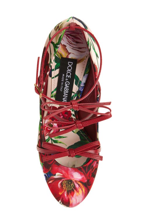 Dolce & Gabbana Dolce&gabbana Floral Print Ankle Strap Mary Jane Pump In Floral Print
