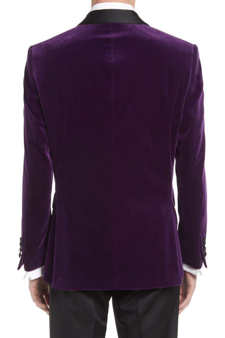 Josh Slim Fit Velvet Tuxedo Jacket, Alternate, color, PURPLE