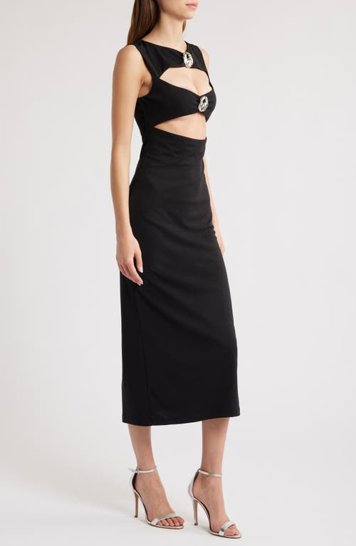 Lioness After Hours Cutout Midi Dress In Onyx