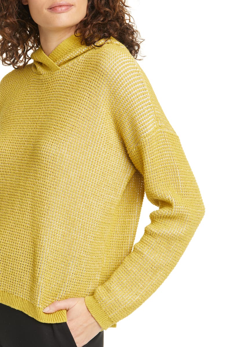 Eileen Fisher Organic Cotton Blend Hooded Sweater, Alternate, color,