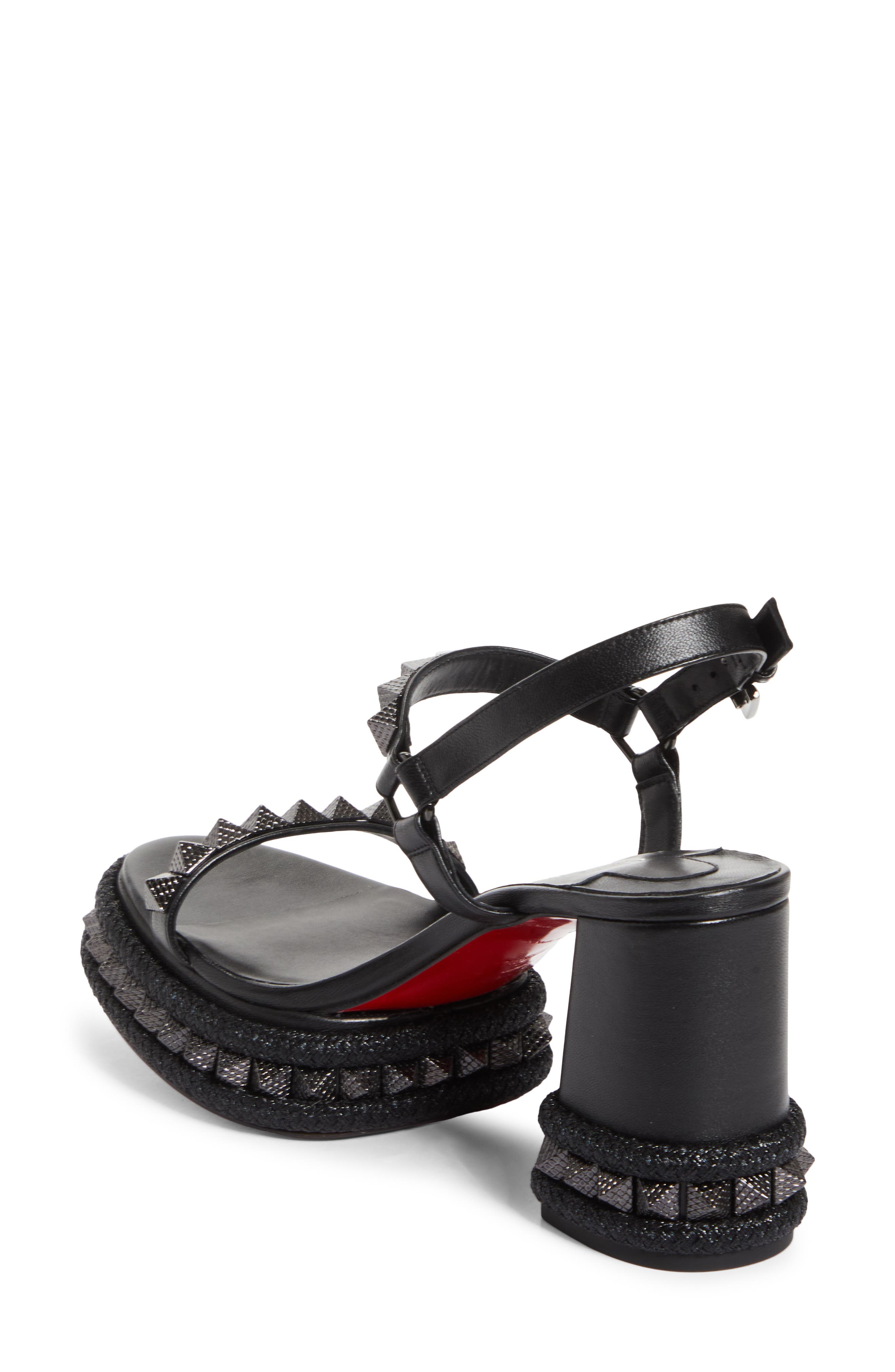 Christian Louboutin Superaclou Espadrille Sandal, Alternate, color, Black/ Lin Black