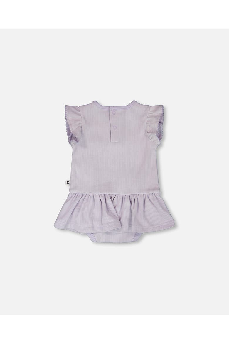 Cotton Rib Jersey Romper with Frill, Alternate, color, Lilac