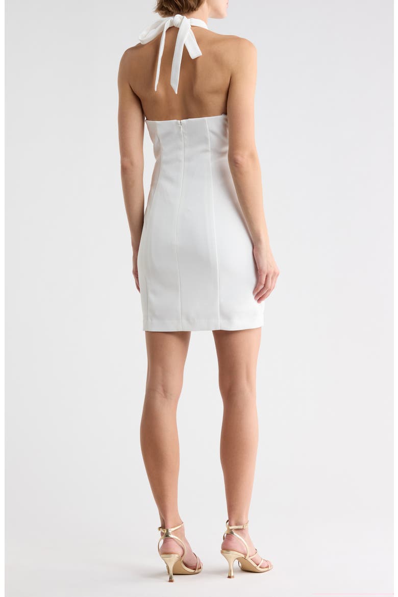 Plyr Halter Neck Minidress, Alternate, color, CREAM