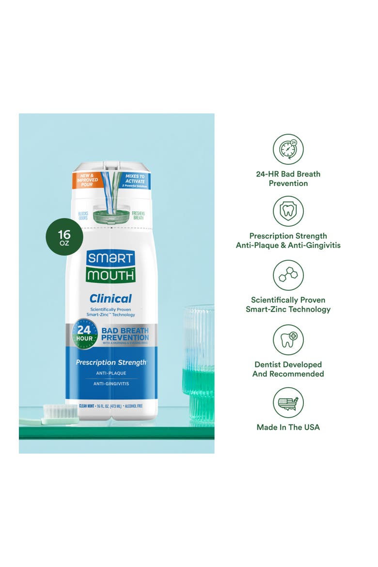Clinical Zinc Activated Mouthwash Anti-Plaque Anti-Gingivitis 16 fl oz 16 fl oz, Alternate, color, Clean Mint
