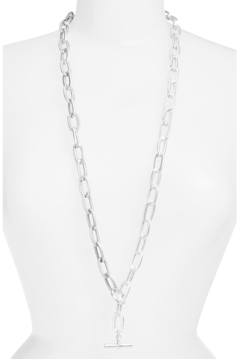 Long Link Necklace, Main, color, SILVER