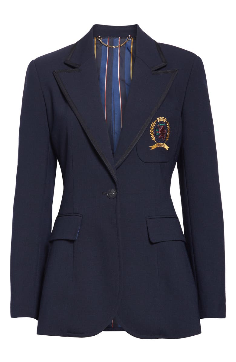 Hilfiger Collection Crest Embroidered School Blazer, Alternate, color, 