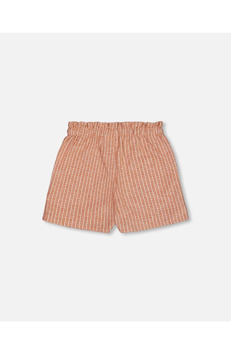 Deux par Deux Girl's Linen Short With Pockets Old Orange Pink, Alternate, color, 