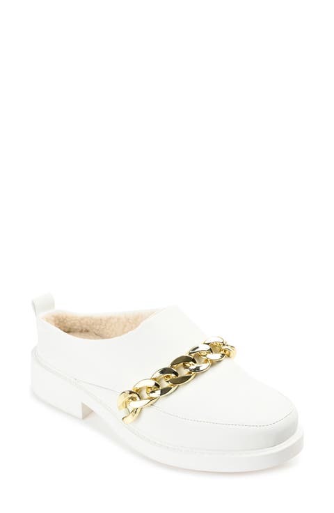 Sheah Chain Strap Faux Fur Lined Mule (Women)