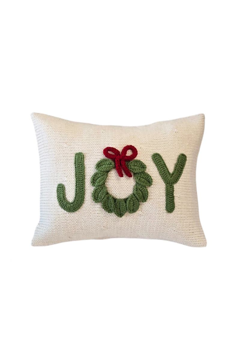 Holiday Joy Mini Pillow, Main, color, Ivory