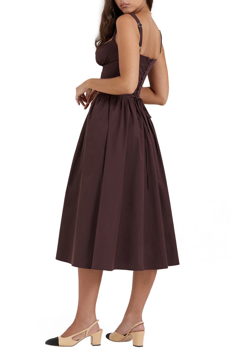 HOUSE OF CB Tatiana Corset Dress, Alternate, color, Rich Brown