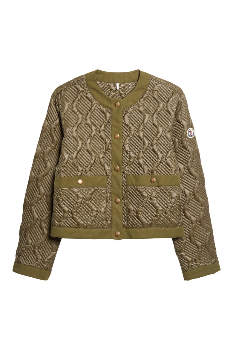Libellule Quilted Jacket, Alternate, color, GREEN