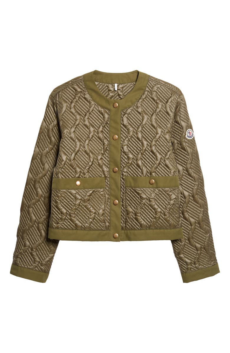 Moncler Libellule Quilted Jacket, Alternate, color, Green