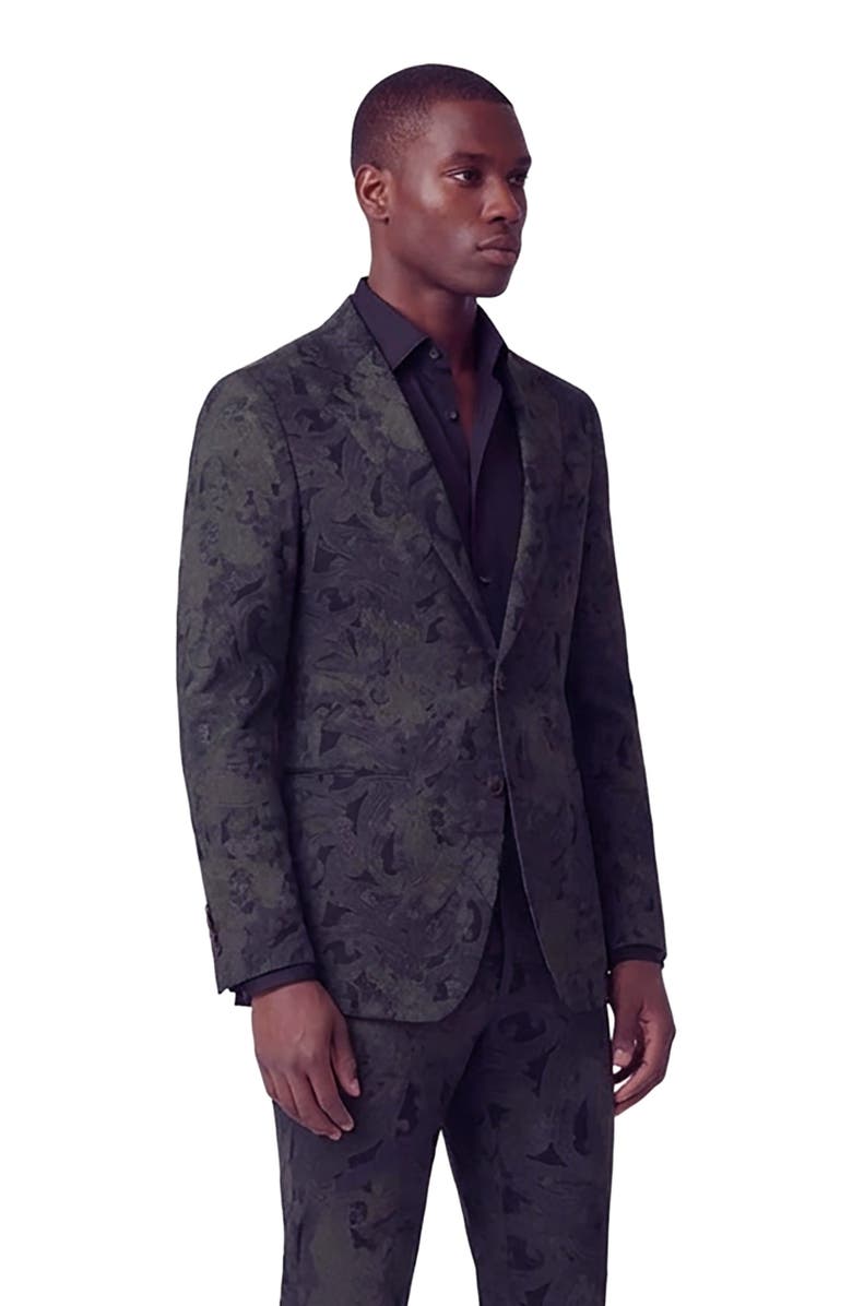 Lords of Harlech Paisley Explosion Mens Tailored Blazer, Alternate, color, Paisley Explosion Black