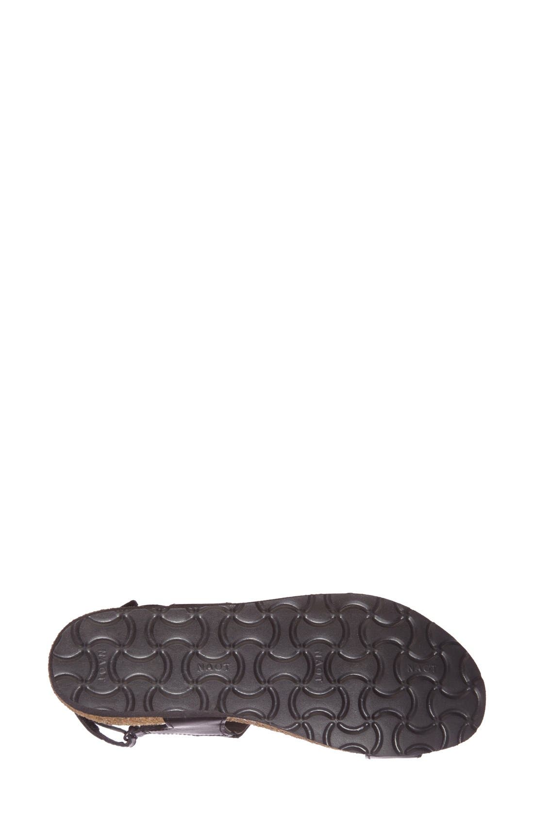 'Lisa' Crystal Embellished Sandal, Alternate, color, BLACK LEATHER