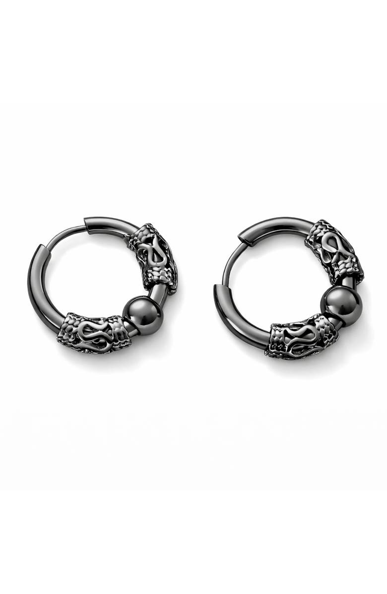 REBL Stainless Steel Snake Wrapped Huggie Hoop Earrings, Main, color, 