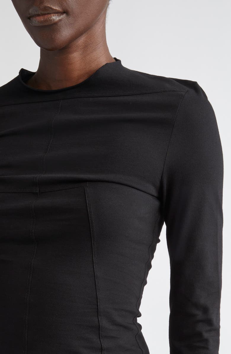 Rick Owens Lido Long Sleeve Cotton T-Shirt, Alternate, color, Black