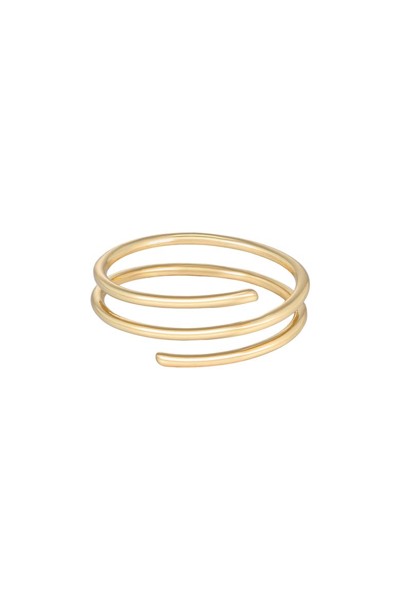 14K Gold Plated Adjustable Coiled Band Ring, Main, color, GOLD