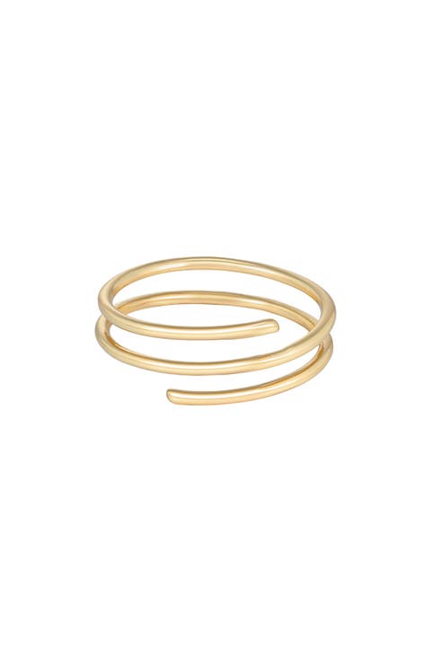 14K Gold Plated Adjustable Coiled Band Ring