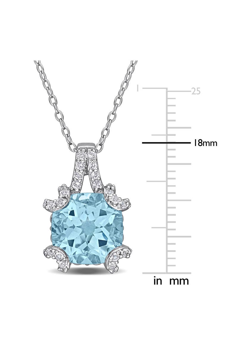 White Topaz & Semiprecious Stone Pendant Necklace, Alternate, color, BLUE