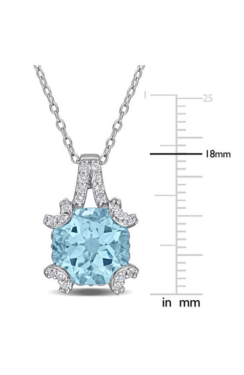 Delmar White Topaz & Semiprecious Stone Pendant Necklace In Blue