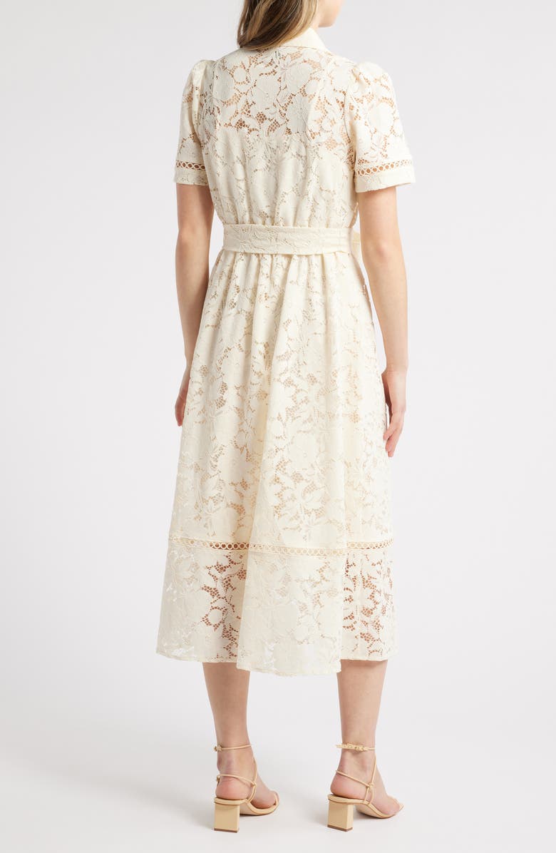 Anne Klein Lace Tie Waist Shirtdress, Alternate, color, 