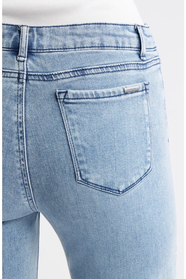 Flower Embroidered Flare Leg Hems, Alternate, color, LIGHT INDIGO