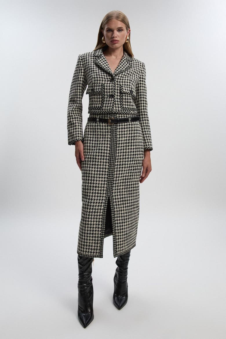 Tweed Belted Pencil Skirt, Alternate, color, Multi