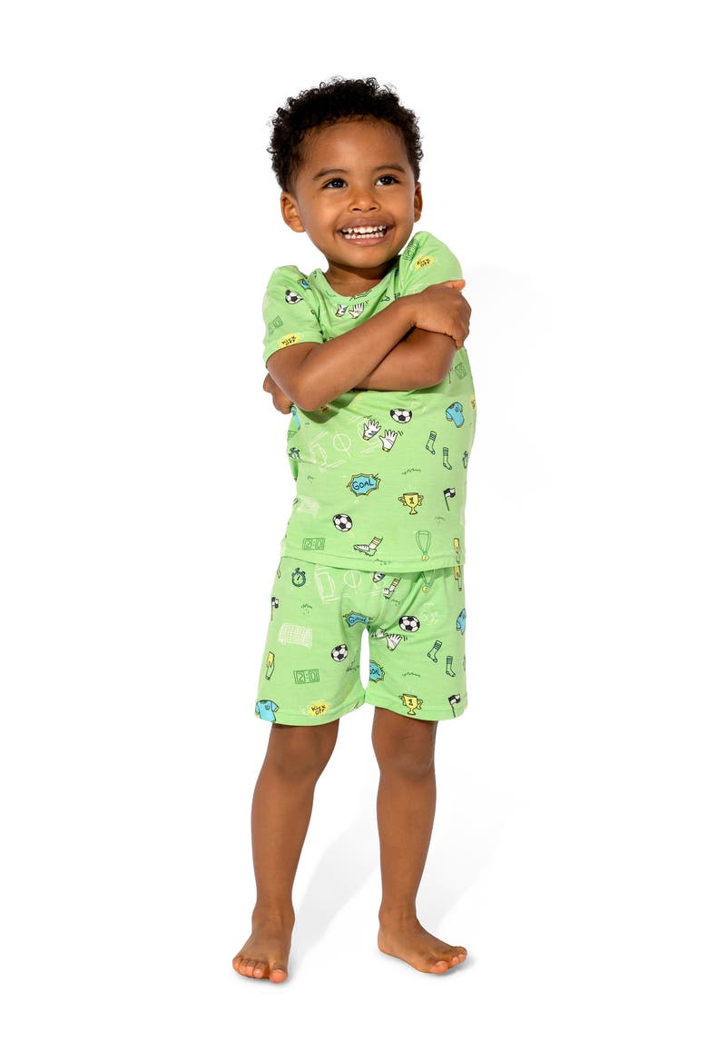 Soccer Kids 2-Piece Short Sleeve & Shorts Pajama Set, Alternate, color, Soccer