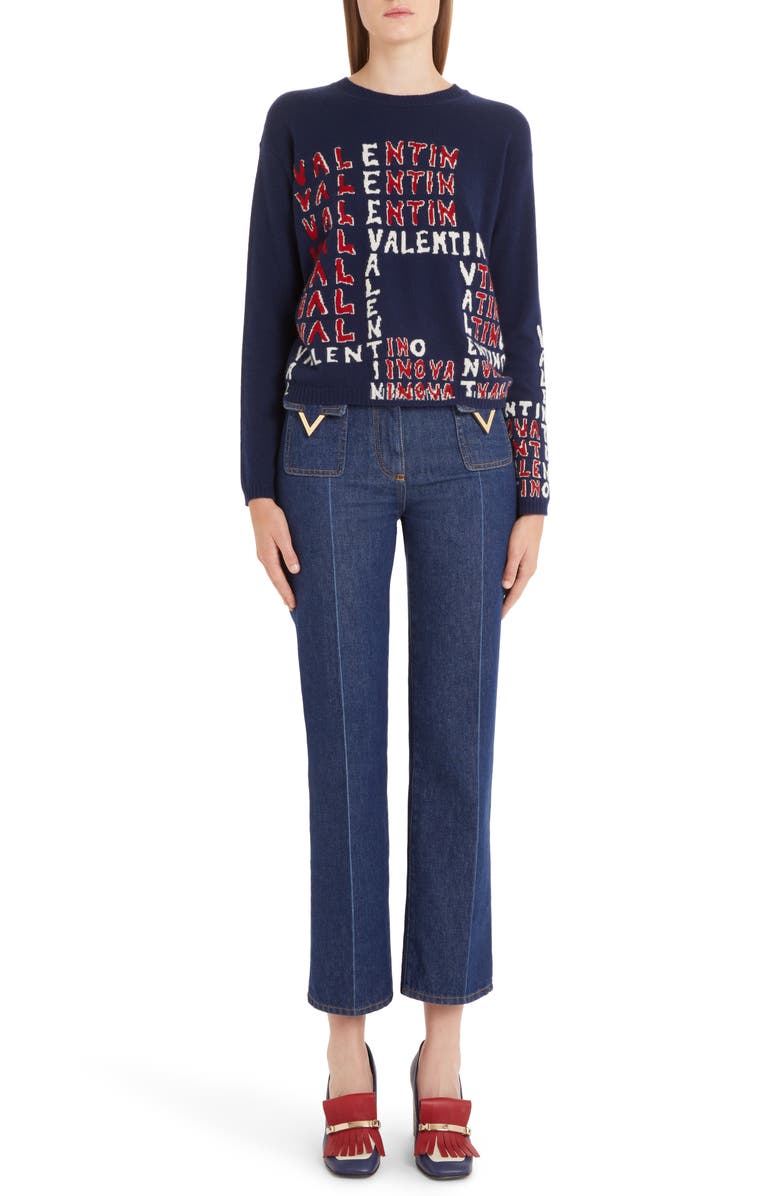Valentino Puzzle Wool & Cashmere Sweater, Alternate, color, 