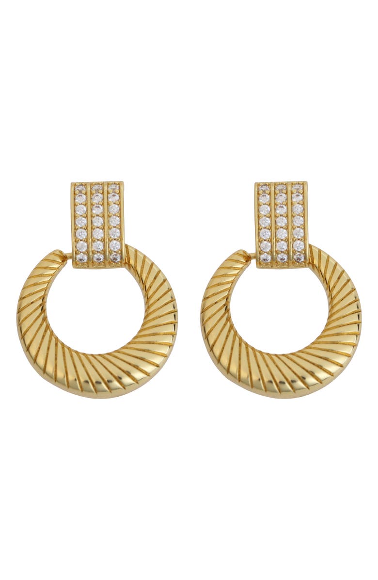 Panacea Door Knocker Drop Earrings, Main, color, Gold