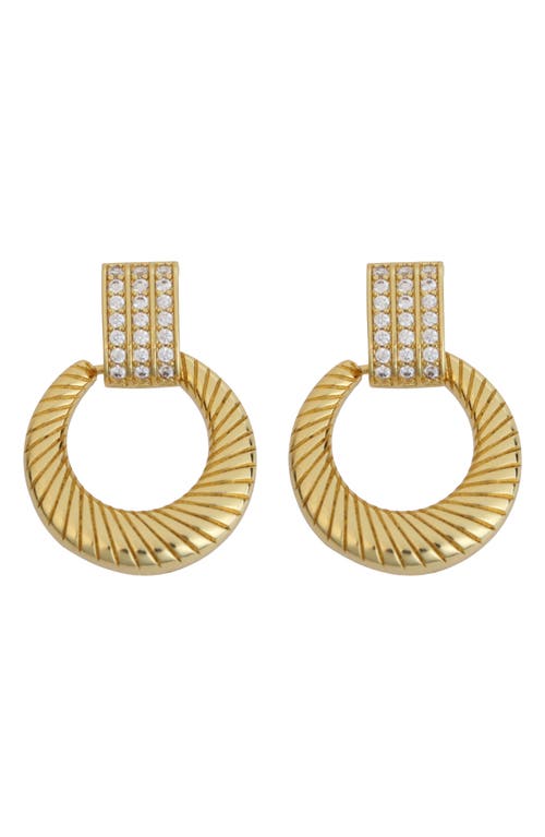 Panacea Door Knocker Drop Earrings In Gold