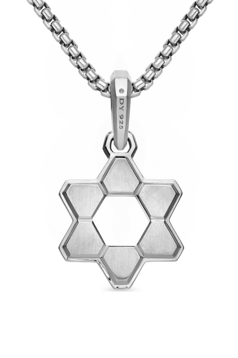 Deco Star of David Pendant, Alternate, color, SILVER