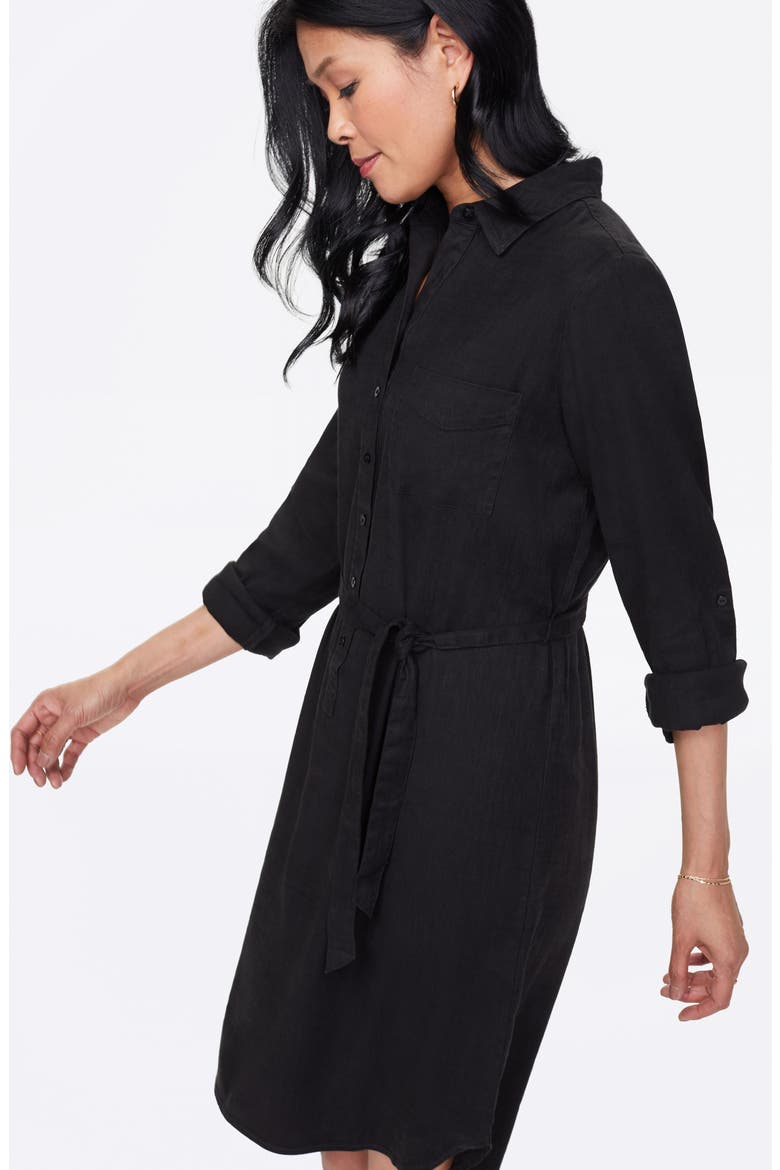 Long Sleeve Shirtdress, Alternate, color, BLACK