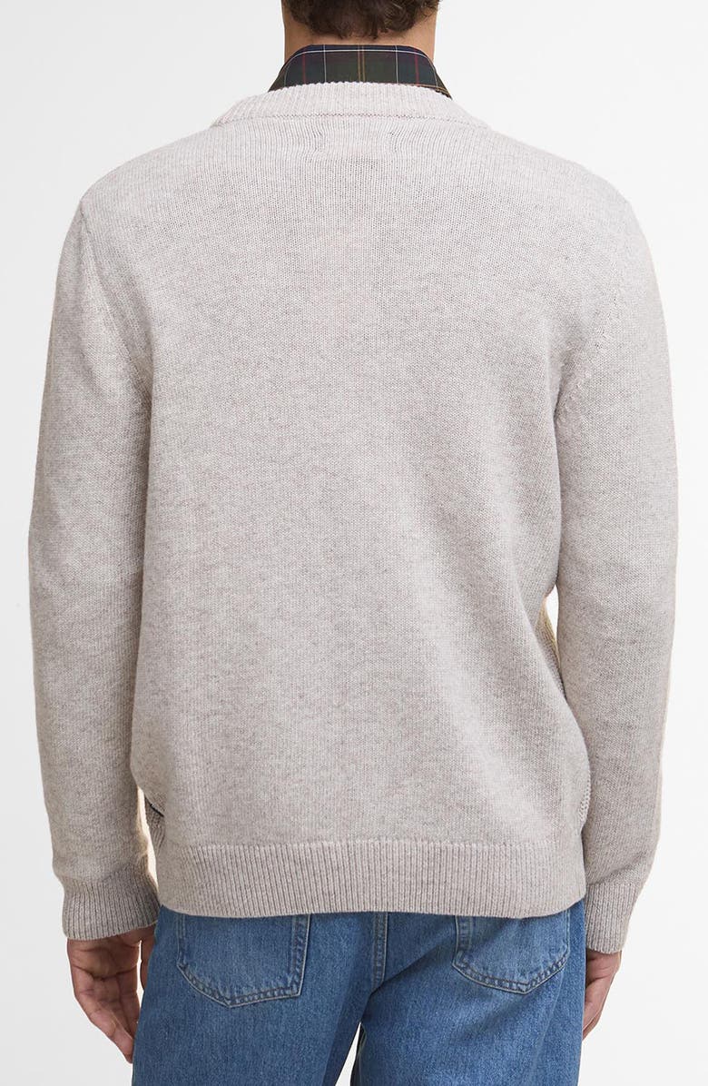 Barbour Mainland Ribbed Wool & Cotton Cardigan, Alternate, color, Mist