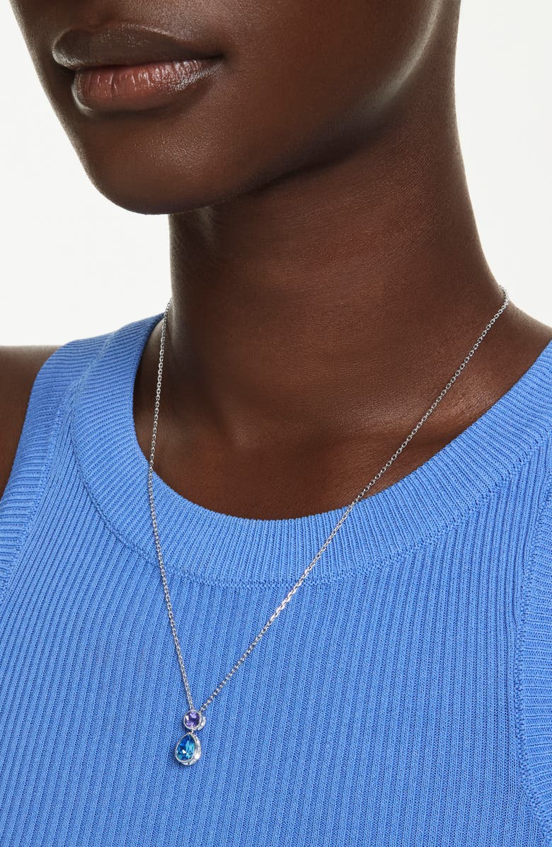 Swarovski Chroma Reversible Pendent Necklace, Alternate, color, Silver/ Multi